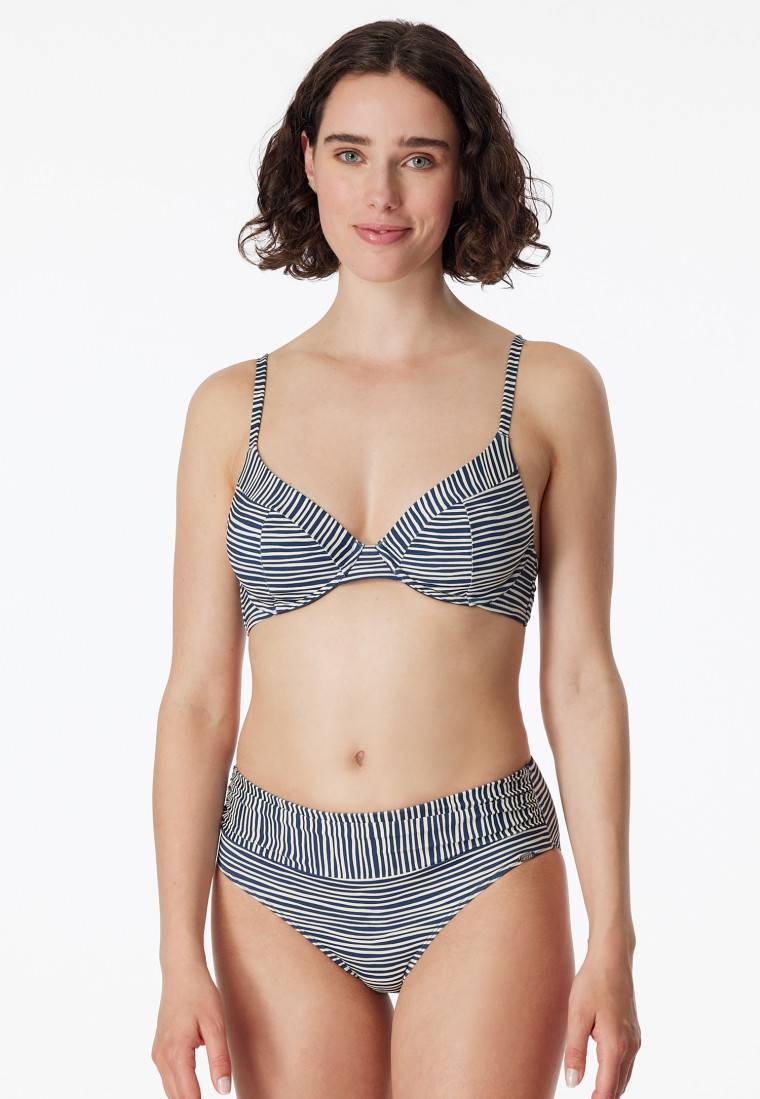 Schiesser Bügel-Bikini Verstellbare Träger Midi-Slip Mehrfarbig Gestreift - Ocean Dive