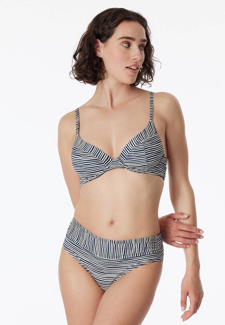 Schiesser Bügel-Bikini verstellbare Träger Midi-Slip mehrfarbig gestreift - Ocean Dive