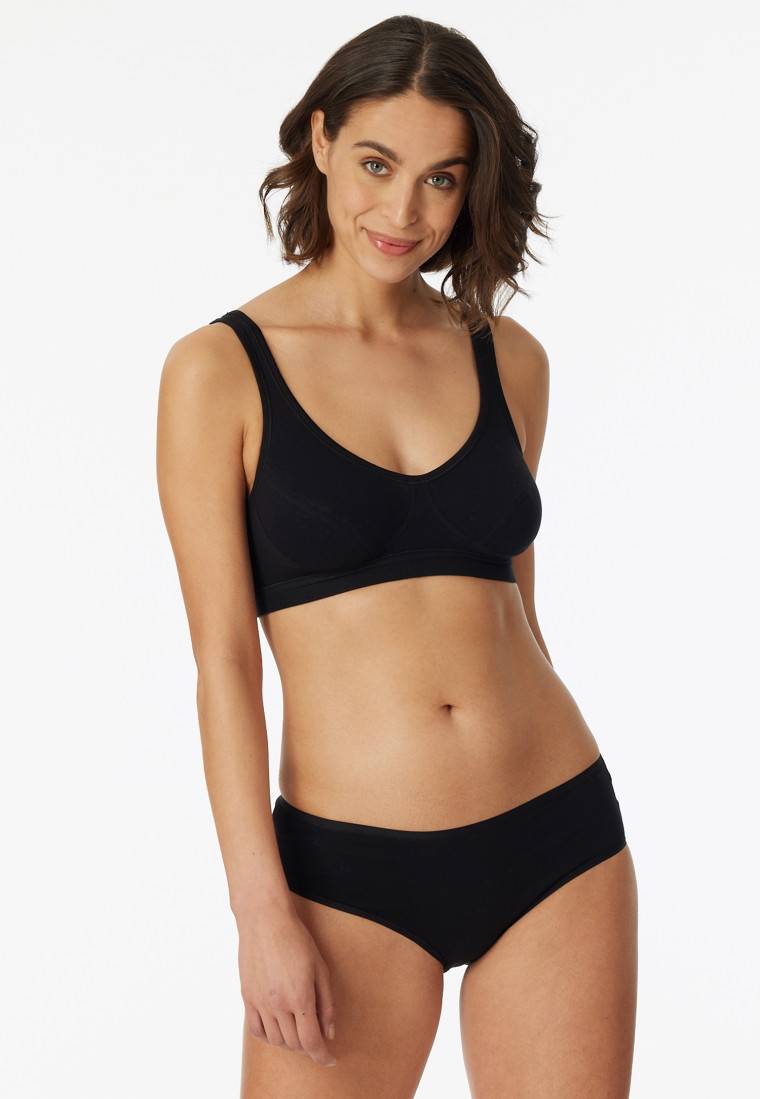 Schiesser Bustier 2er-Pack mit Cups Organic Cotton schwarz - 95/5