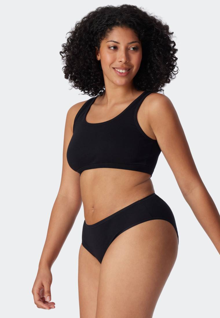 Schiesser Bustier 2er-Pack ohne Cups Organic Cotton schwarz - 95/5