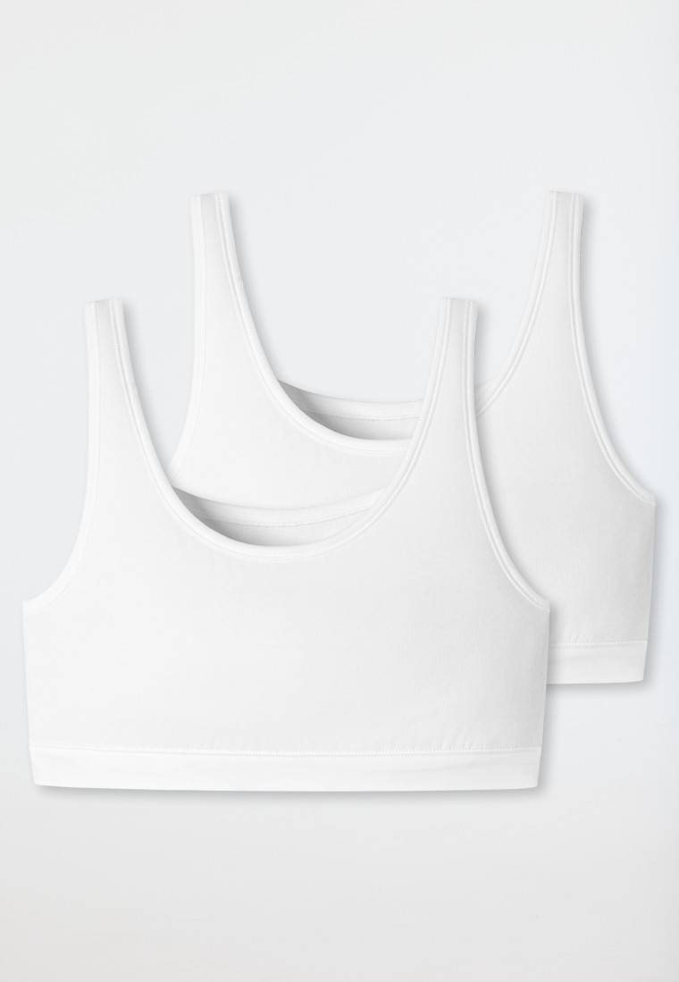 Schiesser Bustier 2er-Pack Ohne Cups Organic Cotton Weiß - 95/5