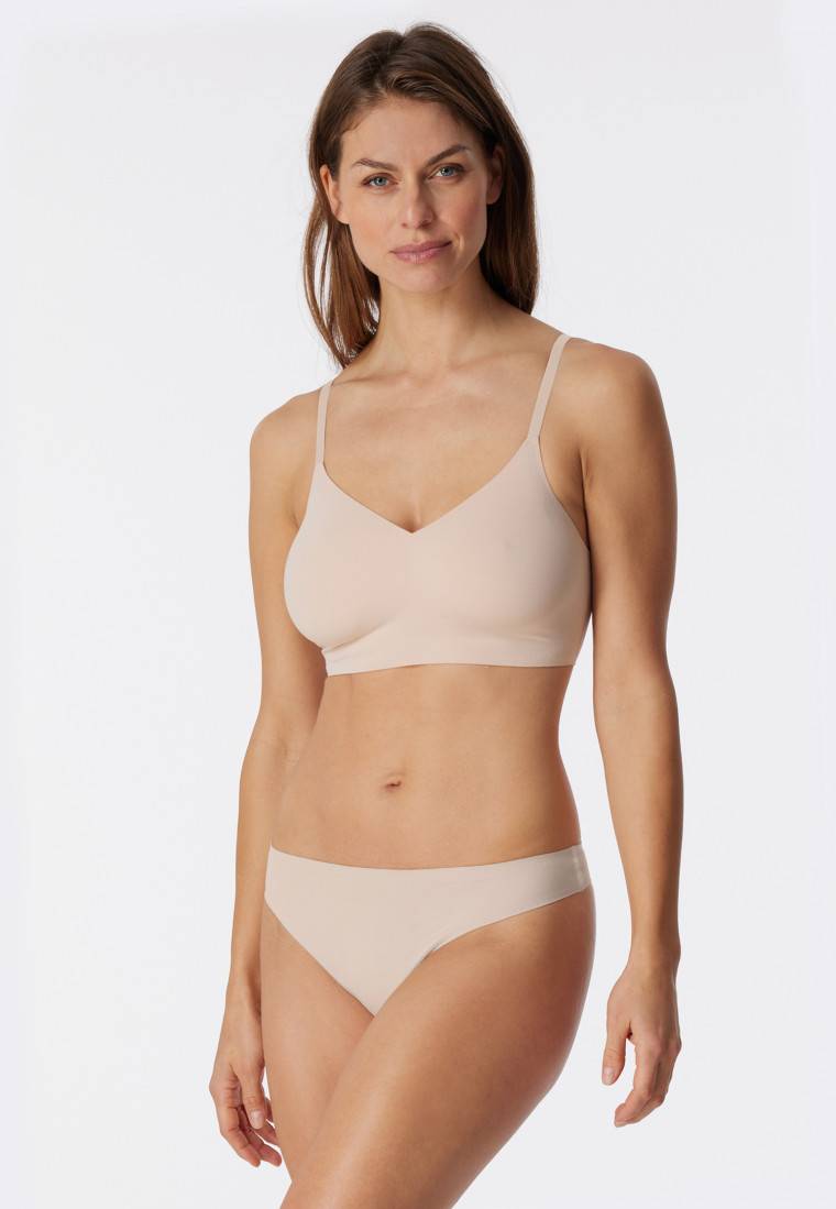 Schiesser Bustier Microfaser herausnehmbare Pads sand - Invisible Soft