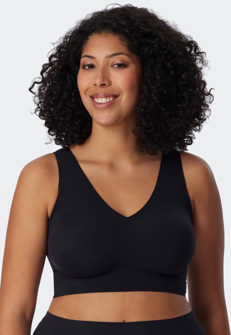Schiesser Bustier Microfaser Herausnehmbare Pads Schwarz - Invisible Soft