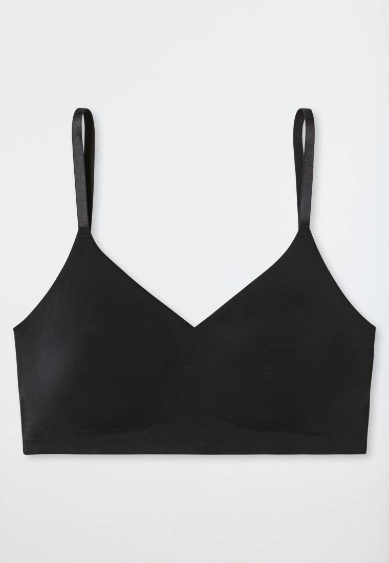 Schiesser Bustier Microfaser Herausnehmbare Pads Schwarz - Invisible Soft