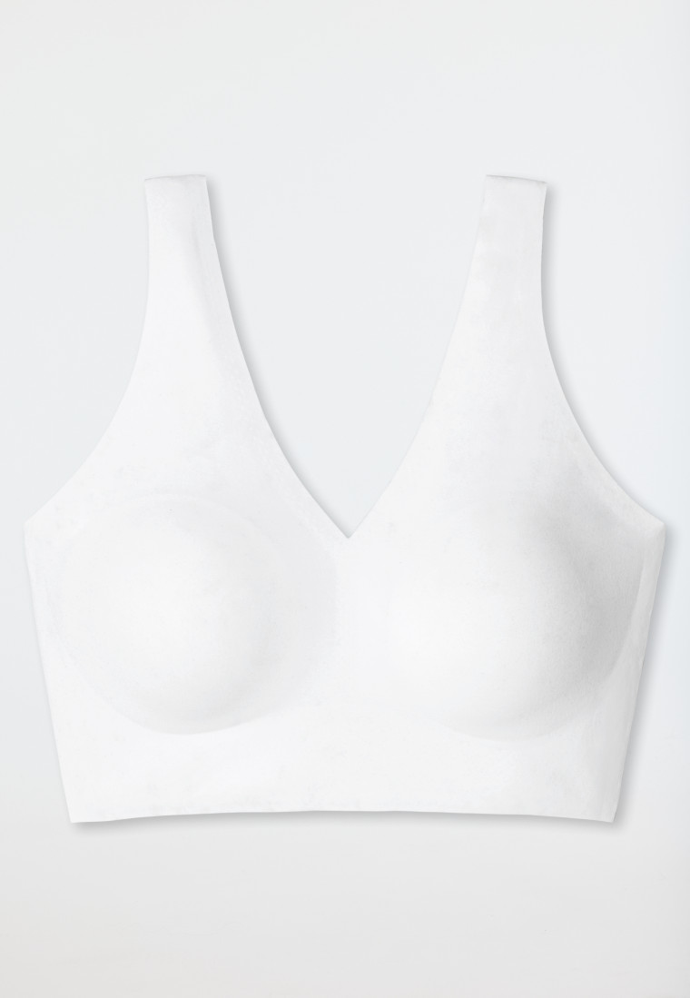 Schiesser Bustier Microfaser Herausnehmbare Pads Weiß - Invisible Soft