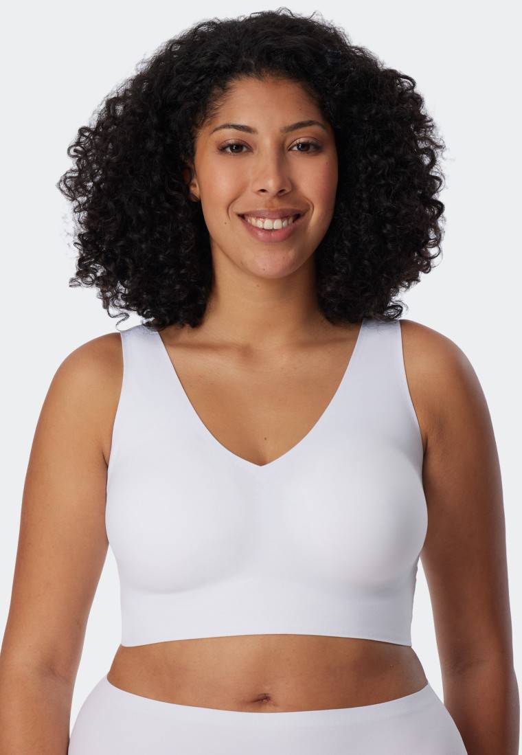 Schiesser Bustier Microfaser Herausnehmbare Pads Weiß - Invisible Soft