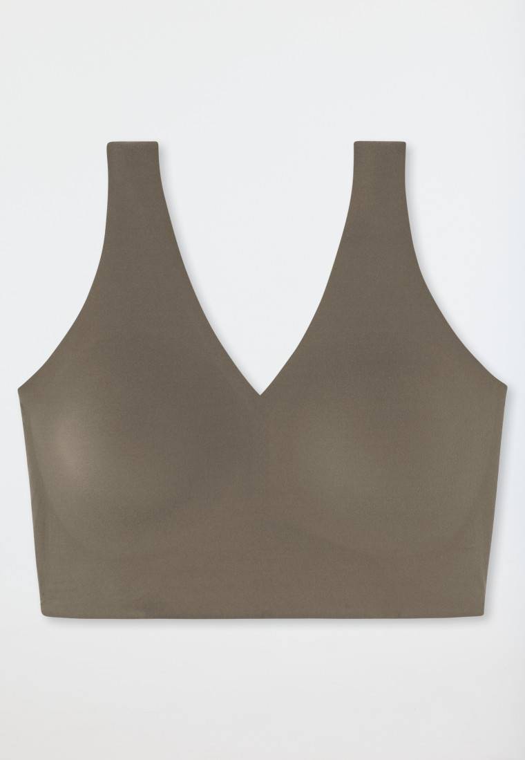 Schiesser Bustier Mikrofaser Herausnehmbare Pads Taupe - Invisible Soft