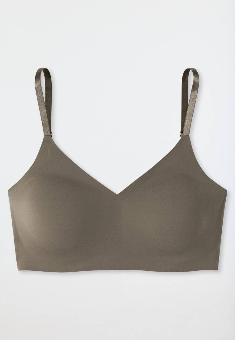 Schiesser Bustier Mikrofaser Herausnehmbare Pads Taupe - Invisible Soft