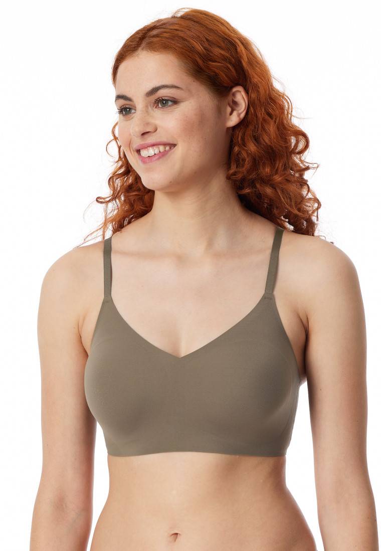 Schiesser Bustier Mikrofaser Herausnehmbare Pads Taupe - Invisible Soft