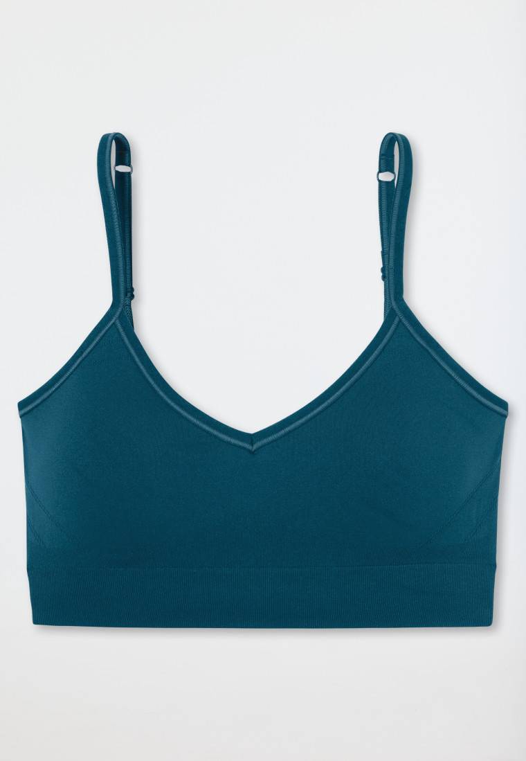 Schiesser Bustier Seamless Herausnehmbare Pads Petrol - Casual Seamless