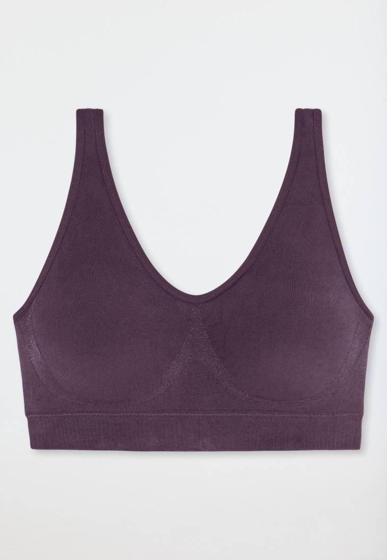 Schiesser Bustier Seamless Herausnehmbare Pads Pflaume - Classic Seamless