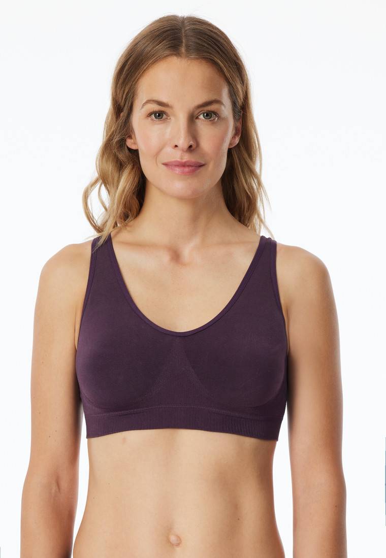 Schiesser Bustier Seamless Herausnehmbare Pads Pflaume - Classic Seamless