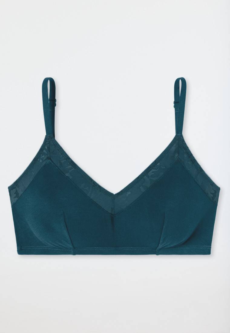 Schiesser Bustier Spitze Ohne Bügel Petrol - Modern Lace