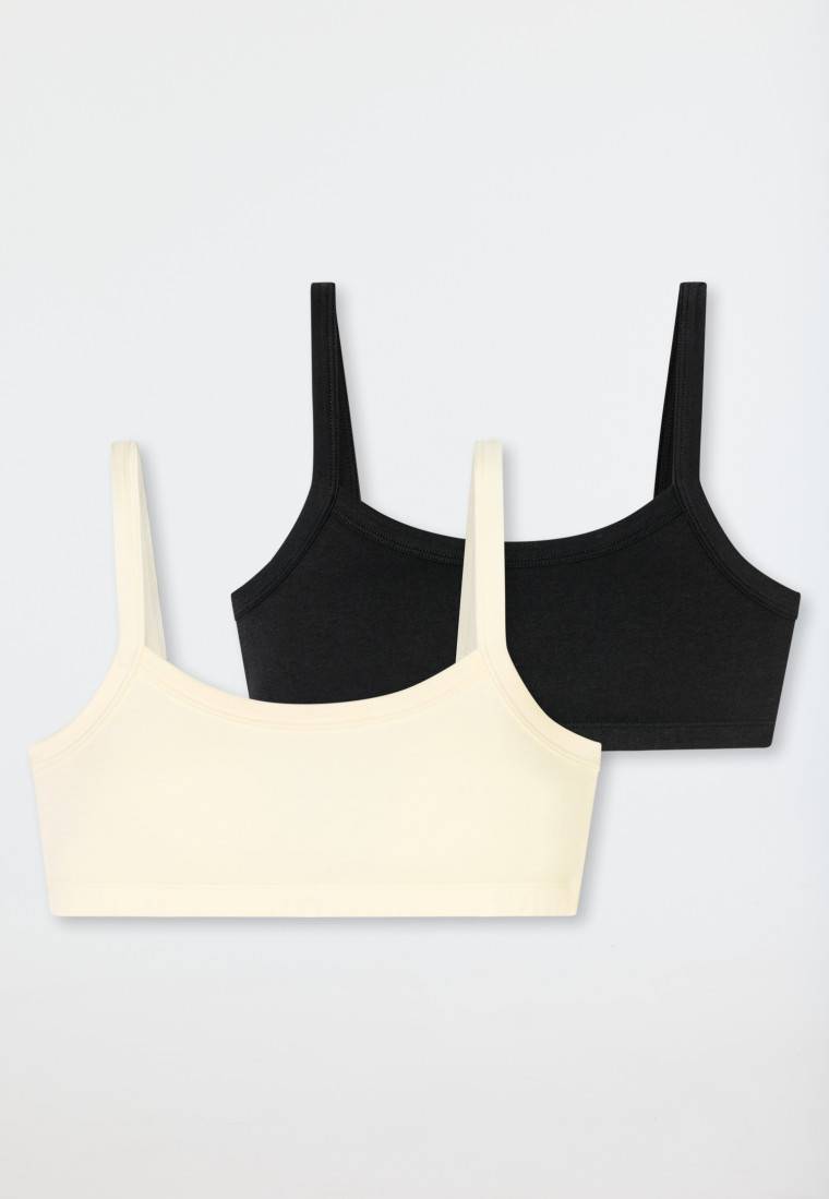 Schiesser Bustiers 2er-Pack Schwarz/ Creme - Fresh Vibe