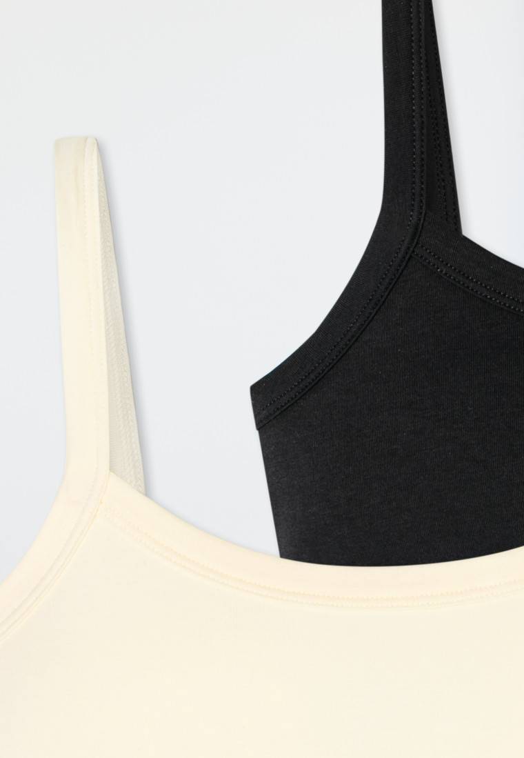 Schiesser Bustiers 2er-Pack Schwarz/ Creme - Fresh Vibe