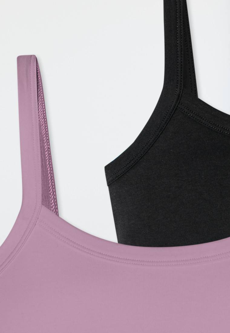 Schiesser Bustiers 2er-Pack Schwarz/ Violett - Fresh Vibe