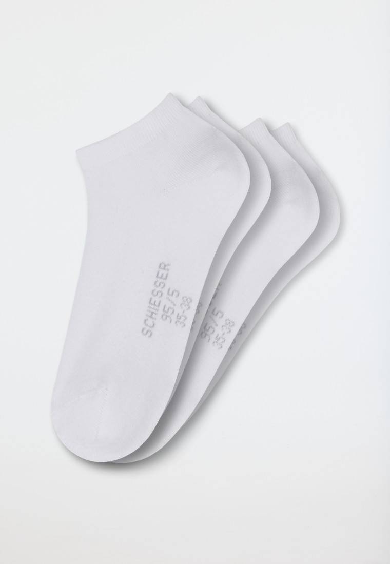 Schiesser Damensneaker 2er-Pack Organic Cotton Weiß - 95/5