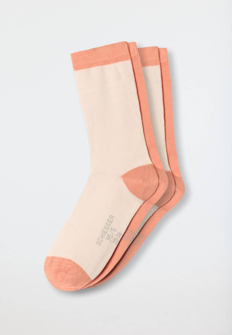 Schiesser Damensocken 2er-Pack Organic Cotton Apricot/creme - 95/5