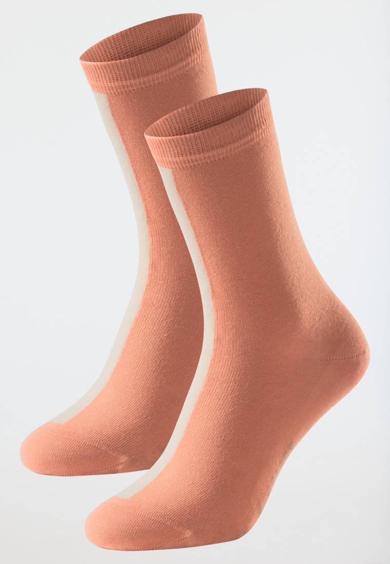 Schiesser Damensocken 2er-Pack Organic Cotton apricot/creme - 95/5