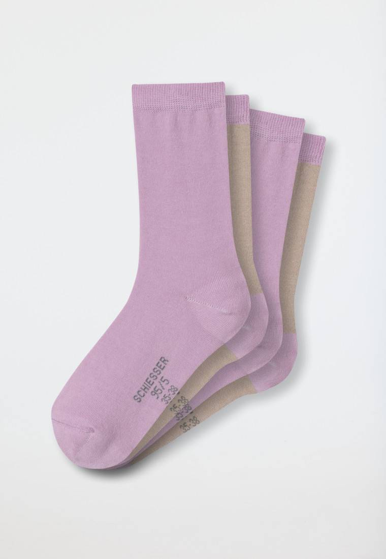 Schiesser Damensocken 2er-Pack Organic Cotton Colour Blocking Rosa/nude - 95/5
