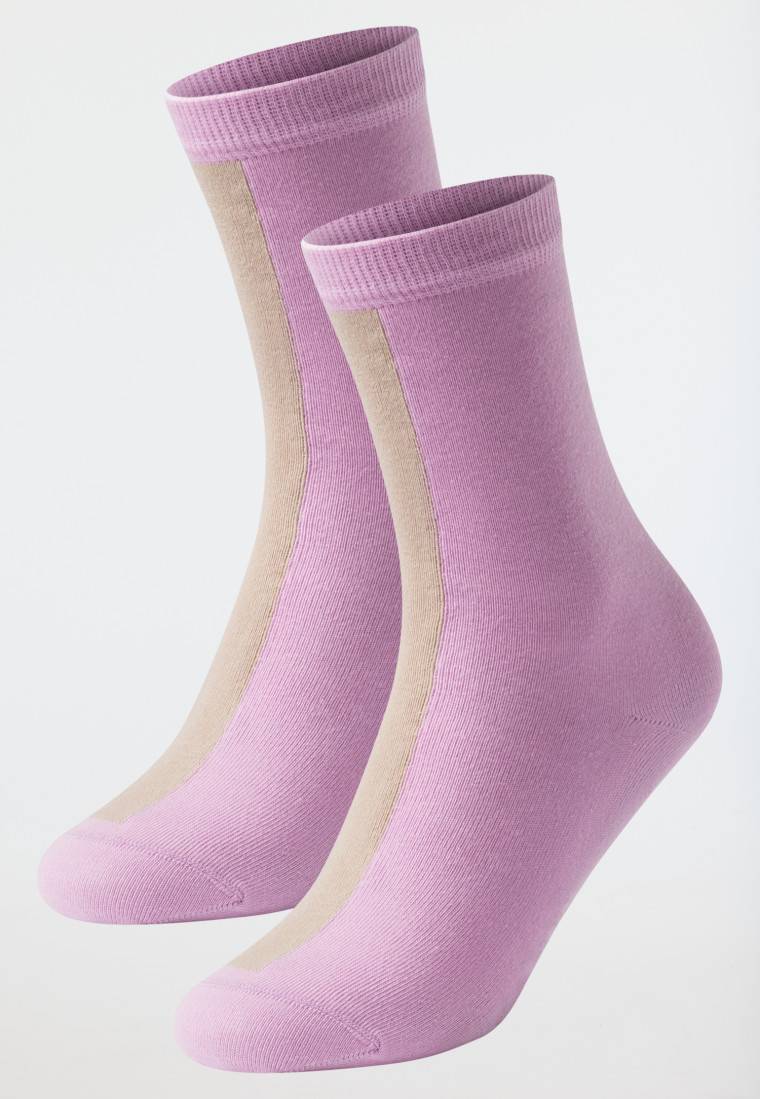 Schiesser Damensocken 2er-Pack Organic Cotton Colour Blocking rosa/nude - 95/5