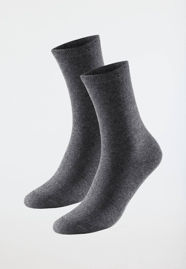 Schiesser Damensocken 2er-Pack Organic Cotton grau-meliert - 95/5