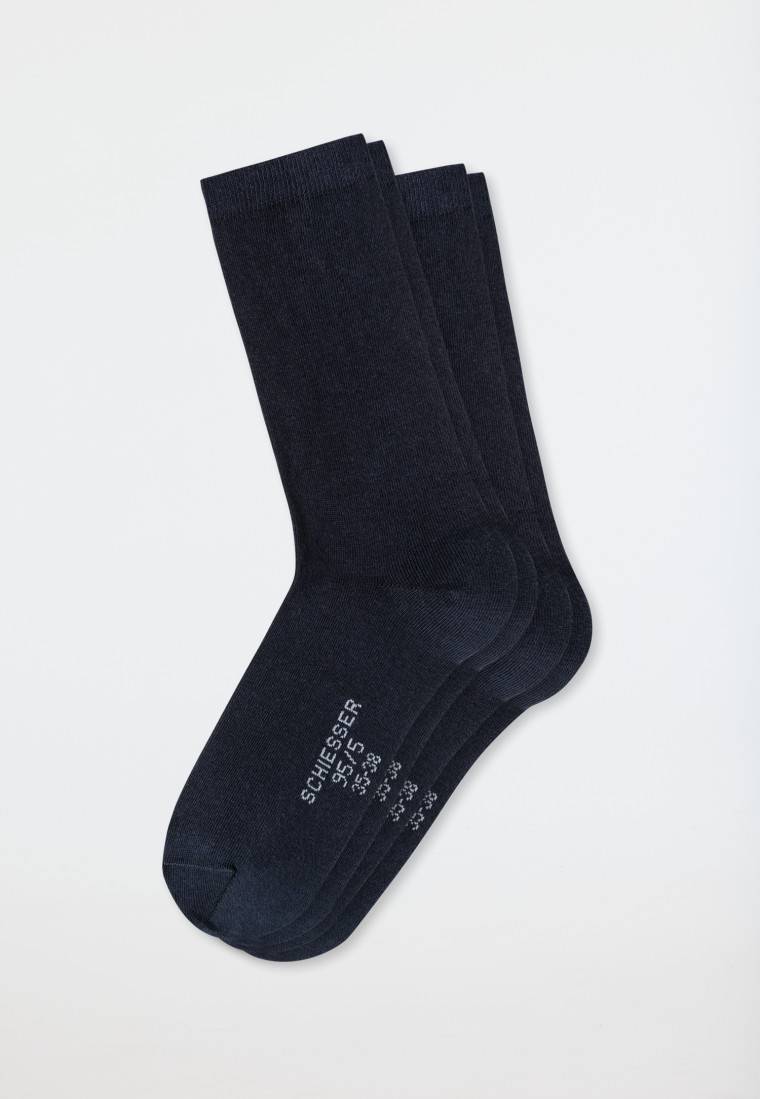 Schiesser Damensocken 2er-Pack Organic Cotton Nachtblau - 95/5