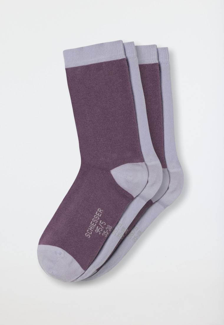 Schiesser Damensocken 2er-Pack Organic Cotton Taupe/ Flieder - 95/5
