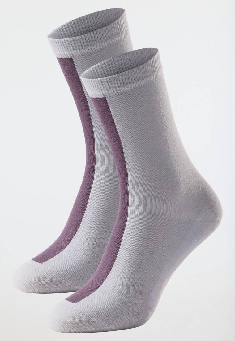 Schiesser Damensocken 2er-Pack Organic Cotton taupe/ flieder - 95/5