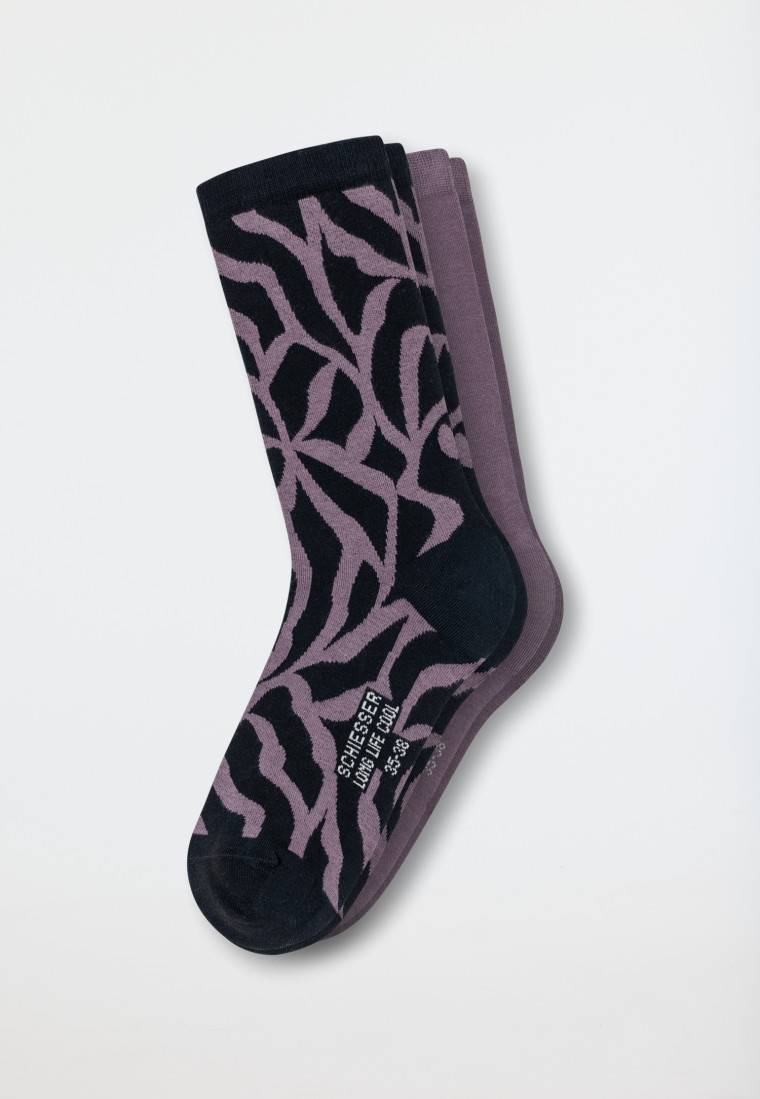 Schiesser Damensocken 2er-Pack Unifarben/gemustert Mehrfarbig - Long Life Cool