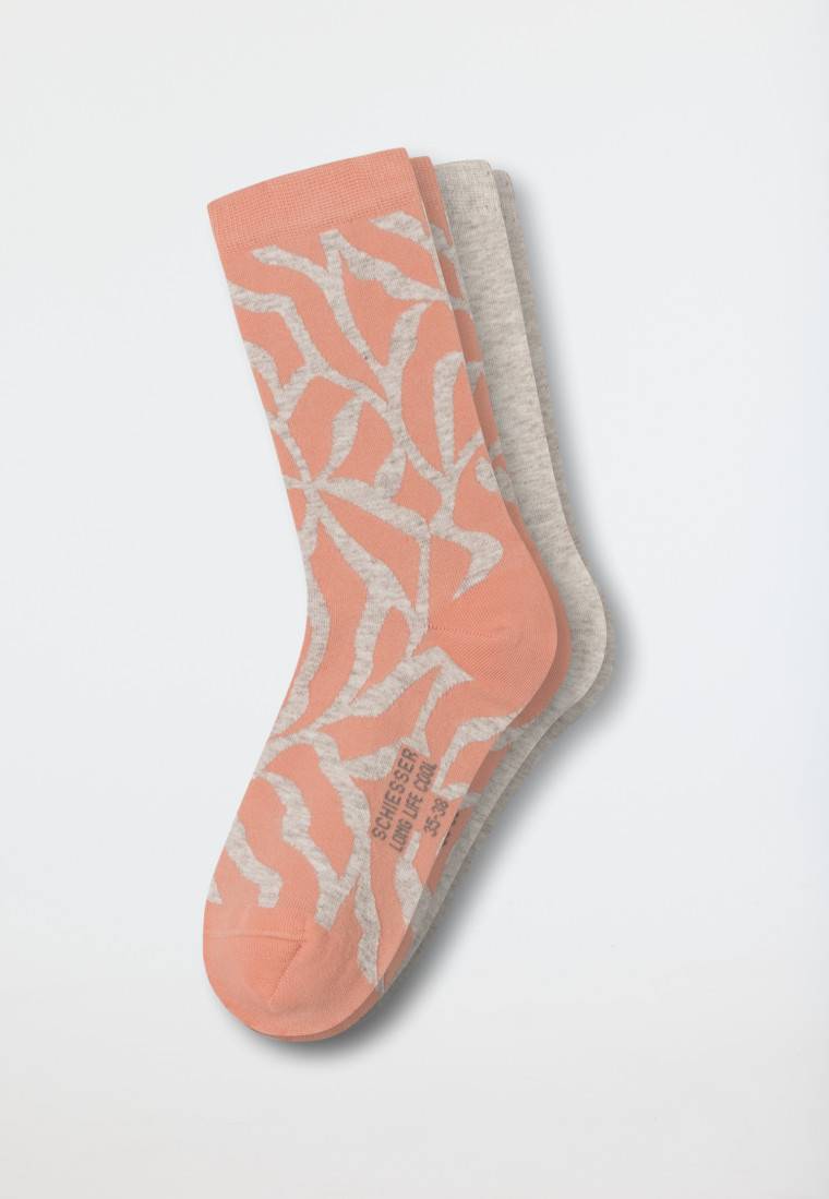 Schiesser Damensocken 2er-Pack Unifarben/gemustert Mehrfarbig - Long Life Cool