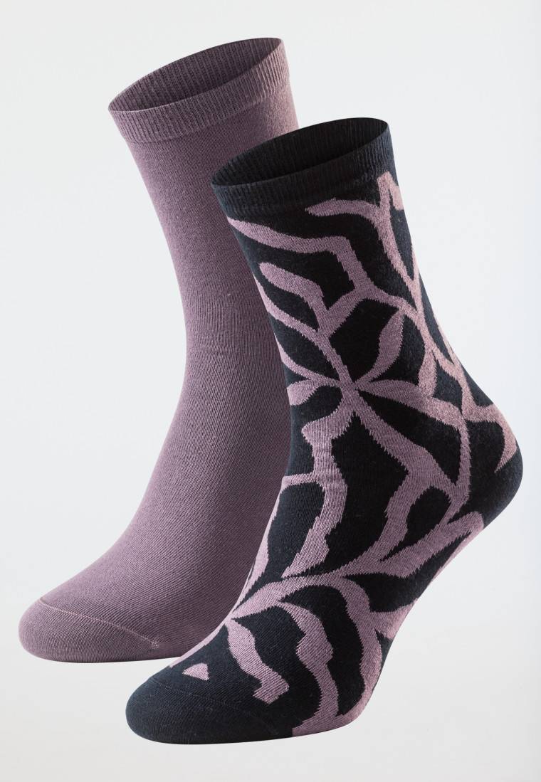 Schiesser Damensocken 2er-Pack unifarben/gemustert mehrfarbig - Long Life Cool