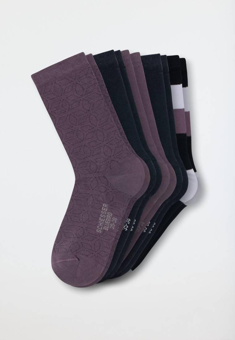 Schiesser Damensocken 5er-Pack Stay Fresh Uni/gemustert Mehfarbig - Bluebird