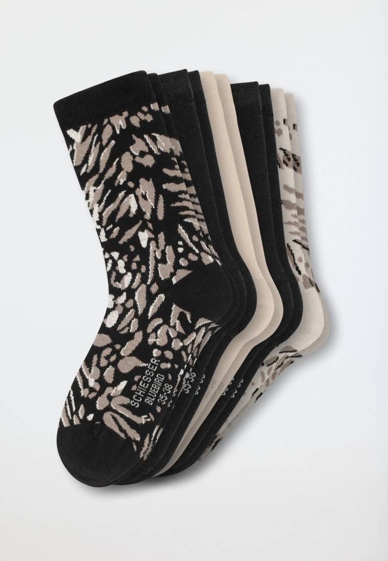 Schiesser Damensocken 5er-Pack Stay Fresh Uni/gemustert Mehfarbig - Bluebird