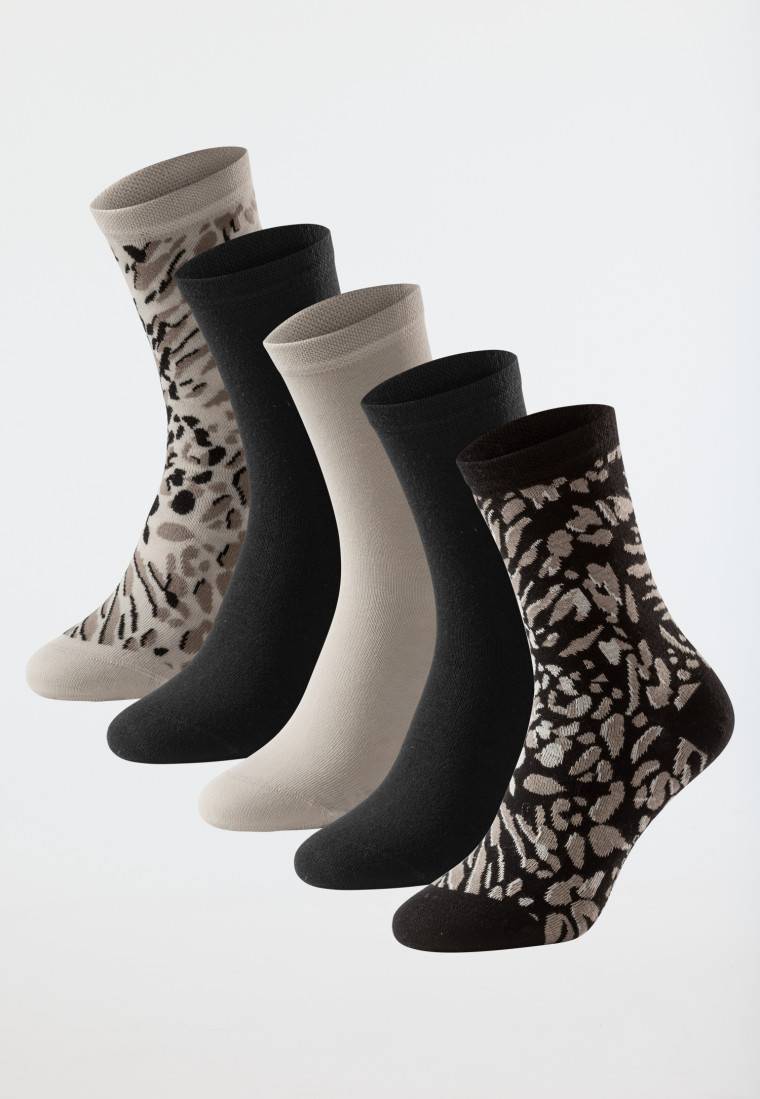 Schiesser Damensocken 5er-Pack stay fresh uni/gemustert mehfarbig - Bluebird