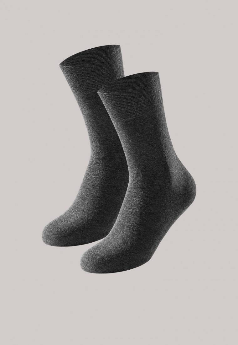 Schiesser Herrensocken 2er-Pack anthrazit melange - Long Life Cool
