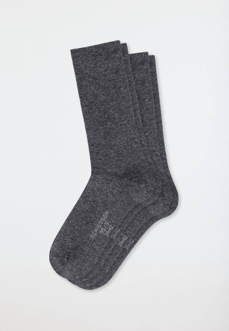 Schiesser Herrensocken 2er-Pack Organic Cotton Anthrazit-meliert - 95/5