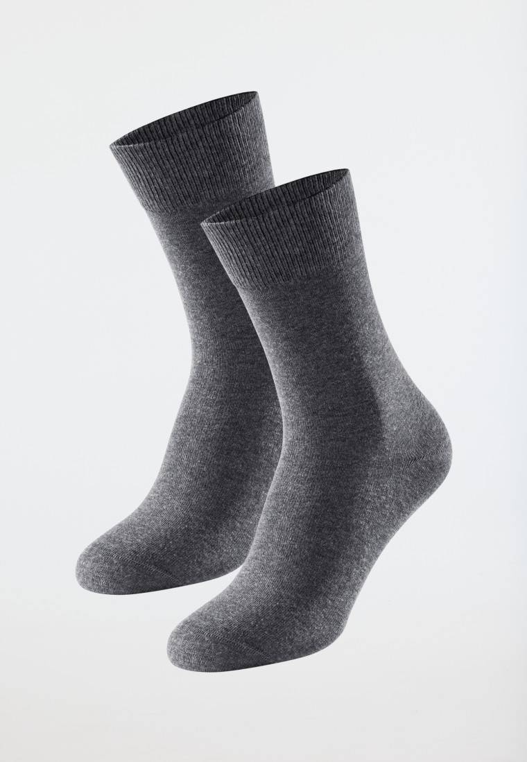 Schiesser Herrensocken 2er-Pack Organic Cotton anthrazit-meliert - 95/5