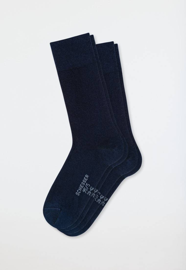 Schiesser Herrensocken 2er-Pack Organic Cotton Nachtblau - 95/5
