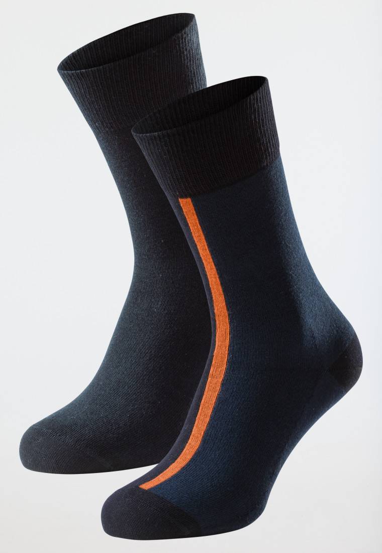 Schiesser Herrensocken 2er-Pack Organic Cotton nachtblau/grünblau - 95/5