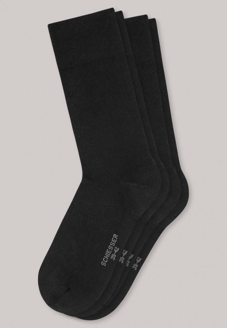Schiesser Herrensocken 2er-Pack Schwarz - Long Life Cool