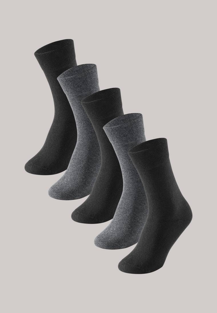 Schiesser Herrensocken 5er-Pack Stay Fresh Graumelange-schwarz - Bluebird