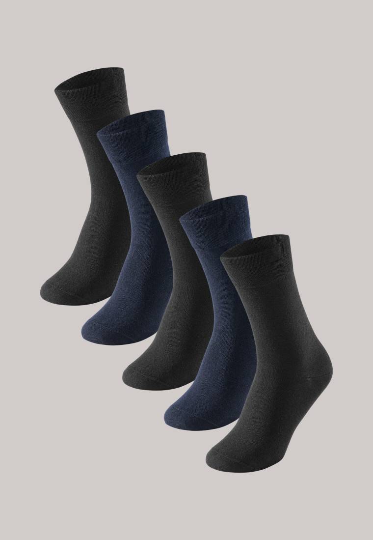 Schiesser Herrensocken 5er-Pack Stay Fresh Nachtblau-schwarz - Bluebird