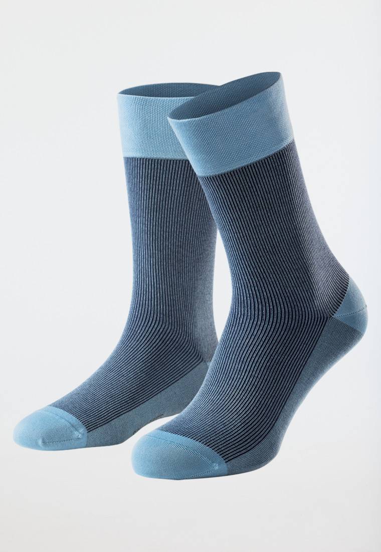 Schiesser Herrensocken merzerisierte Baumwolle gerippt jeansblau - selected! premium