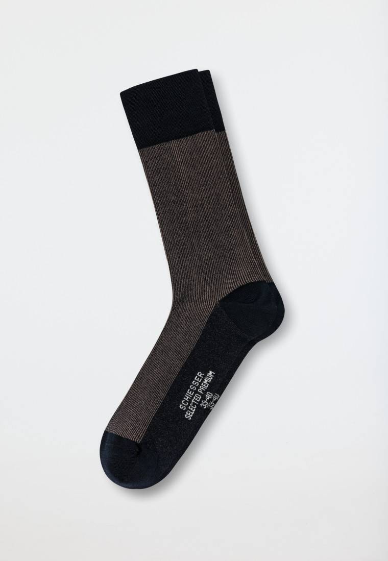 Schiesser Herrensocken Merzerisierte Baumwolle Gerippt Sahara - Selected! Premium