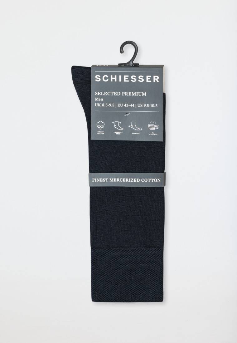 Schiesser Herrensocken Merzerisierte Baumwolle Nachtblau - Selected! Premium