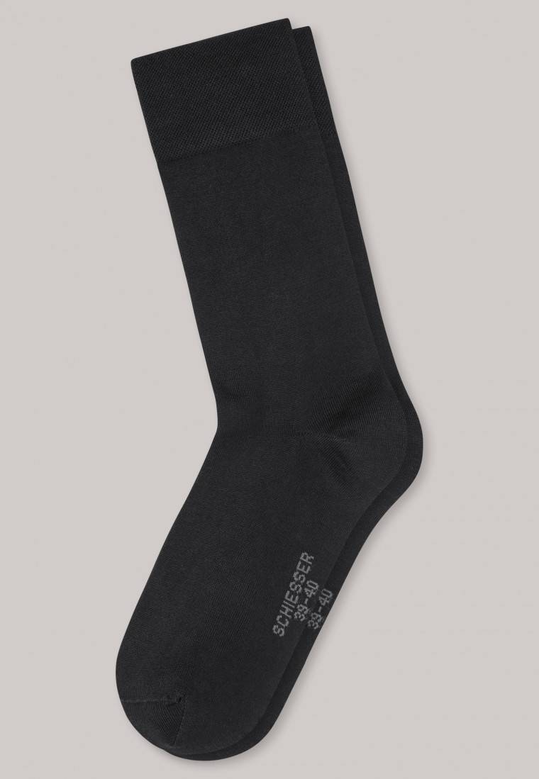 Schiesser Herrensocken Merzerisierte Baumwolle Schwarz - Selected! Premium