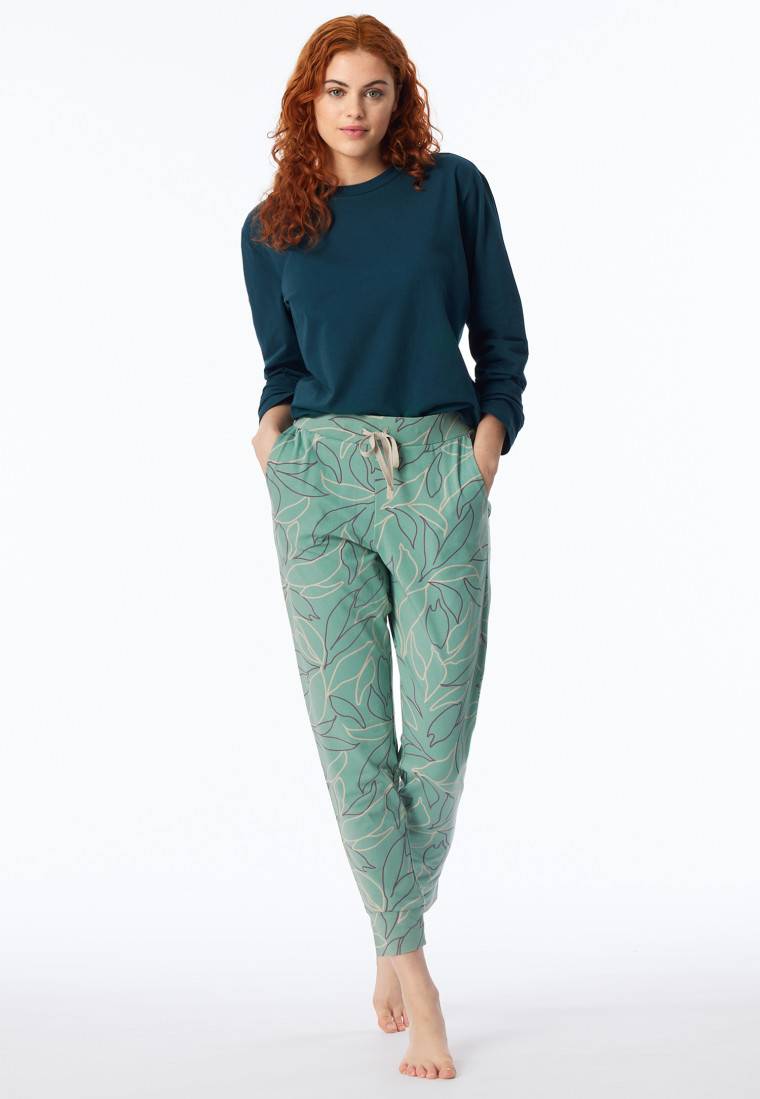 Schiesser Hose lang Bündchen Blumen multicolor - Mix+Relax