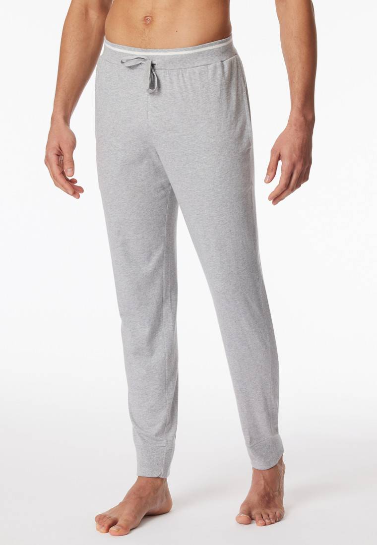 Schiesser Hose Lang Bündchen Grau Meliert - Mix+Relax