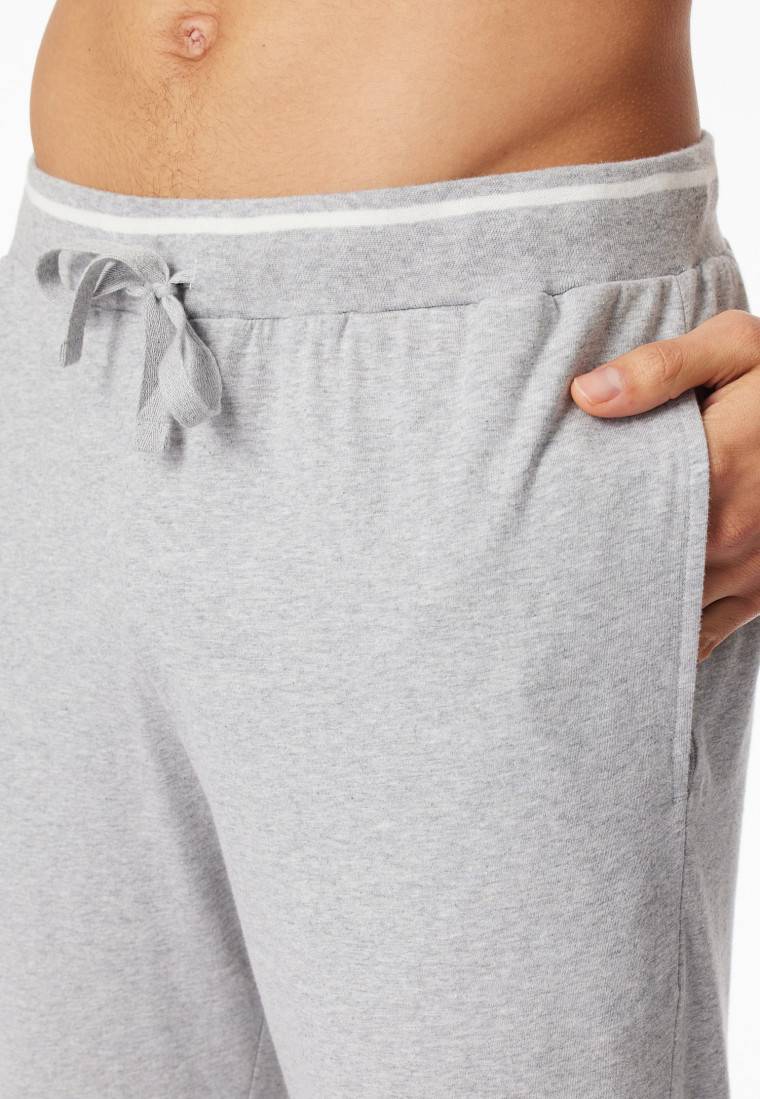Schiesser Hose Lang Bündchen Grau Meliert - Mix+Relax